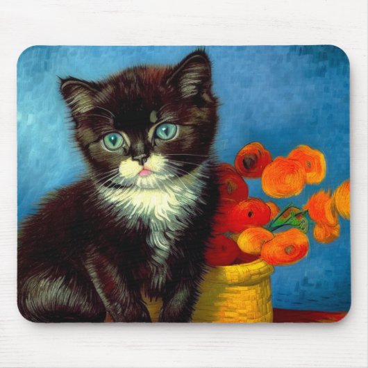 Van Gogh Tuxedo Cat Muismat (Voorkant)