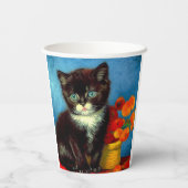 Van Gogh Tuxedo Cat Papieren Bekers (Achterkant)