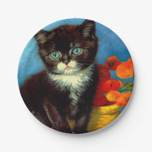 Van Gogh Tuxedo Cat Papieren Bordje