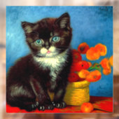 Van Gogh Tuxedo Cat Raamsticker (Vel 2)