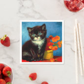 Van Gogh Tuxedo Cat Servet (Insitu)