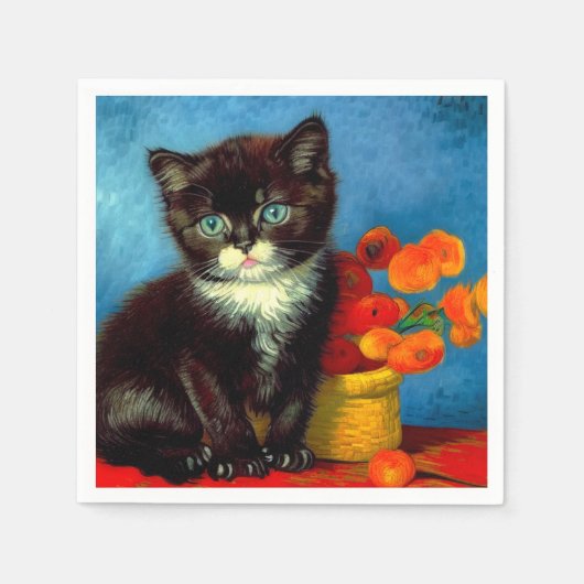 Van Gogh Tuxedo Cat Servet (Voorkant)