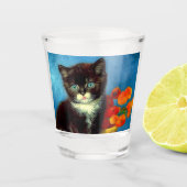 Van Gogh Tuxedo Cat Shot Glas (Voorkant)