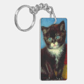 Van Gogh Tuxedo Cat Sleutelhanger (Voorkant Links)
