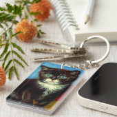 Van Gogh Tuxedo Cat Sleutelhanger (Voorkant Rechts)
