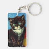 Van Gogh Tuxedo Cat Sleutelhanger (achterkant)