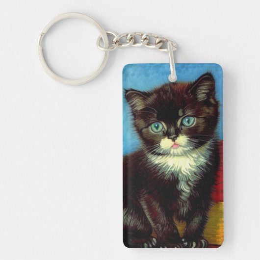 Van Gogh Tuxedo Cat Sleutelhanger (Voorkant)