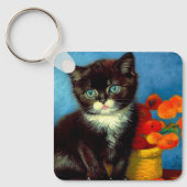 Van Gogh Tuxedo Cat Sleutelhanger (Voorkant)