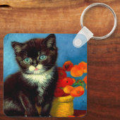 Van Gogh Tuxedo Cat Sleutelhanger (Achterkant)