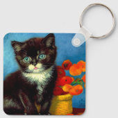 Van Gogh Tuxedo Cat Sleutelhanger (Achterkant)