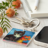 Van Gogh Tuxedo Cat Sleutelhanger (Voorkant Rechts)
