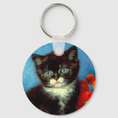 Van Gogh Tuxedo Cat Sleutelhanger (Achterkant)