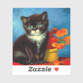 Van Gogh Tuxedo Cat Sticker (Vel)