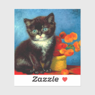 Van Gogh Tuxedo Cat Sticker