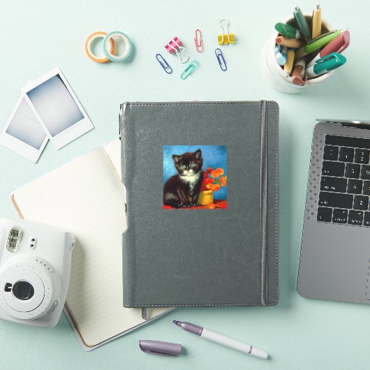 Van Gogh Tuxedo Cat Sticker (iPad Cover)