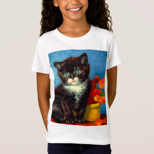 Van Gogh Tuxedo Cat T-shirt (Voorkant)