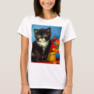 Van Gogh Tuxedo Cat T-shirt
