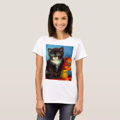 Van Gogh Tuxedo Cat T-shirt (Voorkant volledig)