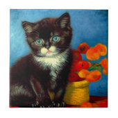 Van Gogh Tuxedo Cat Tegeltje (Voorkant)