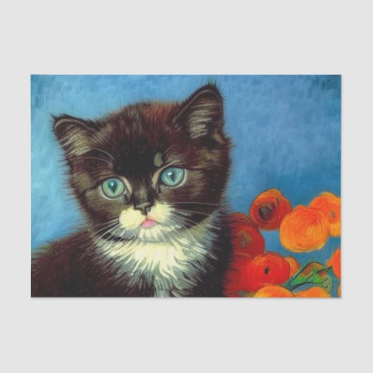 Van Gogh Tuxedo Cat Tissuepapier (Voorkant)