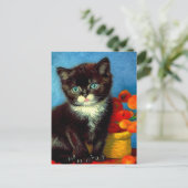 Van Gogh Tuxedo Kat  Feestdagenkaart (Staand voorkant)