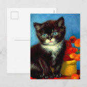 Van Gogh Tuxedo Kat  Feestdagenkaart (Voorkant / Achterkant)