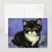 Van Gogh Tuxedo Kitten Feestdagenkaart (Voorkant / Achterkant)