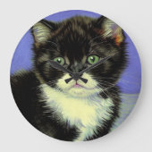 Van Gogh Tuxedo Kitten Grote Klok (Voorkant)