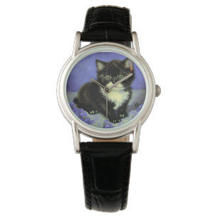 Van Gogh Tuxedo Kitten Horloge