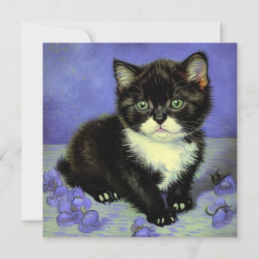 Van Gogh Tuxedo Kitten Kaart (Voorkant)