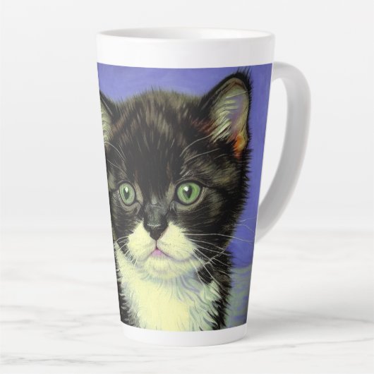 Van Gogh Tuxedo Kitten Latte Mok (Rechterhoek)