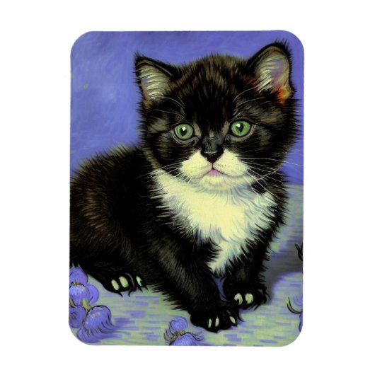 Van Gogh Tuxedo Kitten Magneet (Verticaal)