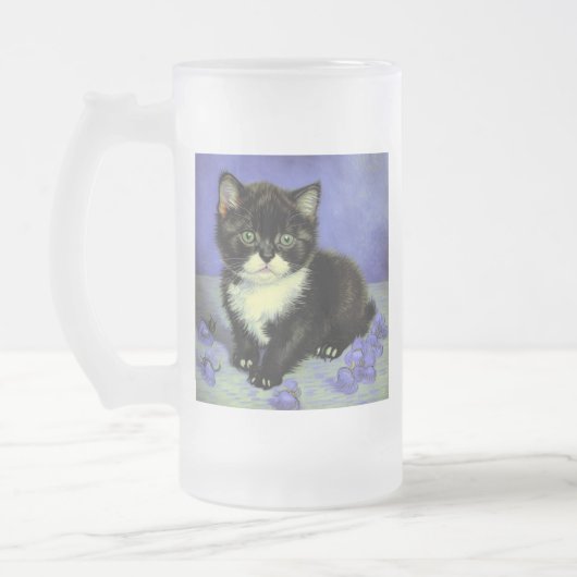 Van Gogh Tuxedo Kitten Matglas Bierpul (Links)