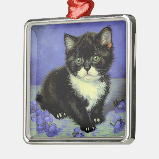 Van Gogh Tuxedo Kitten Metalen Ornament (Links)