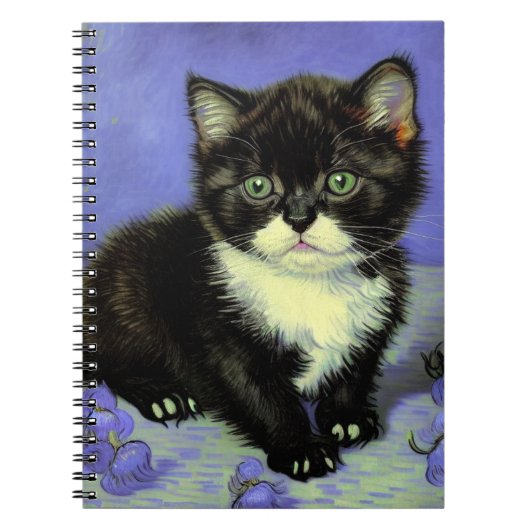 Van Gogh Tuxedo Kitten Notitieboek (Voorkant)