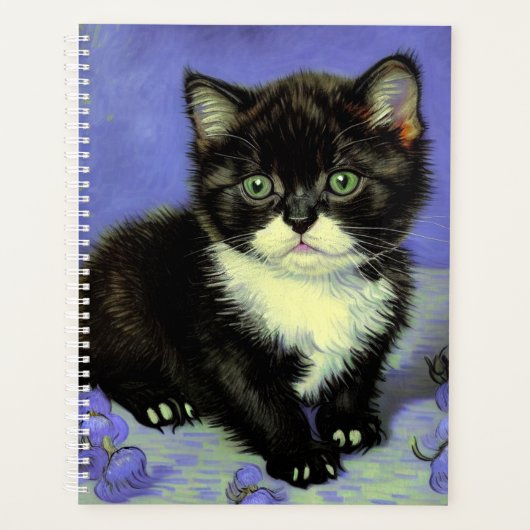 Van Gogh Tuxedo Kitten Planner (Voorkant)