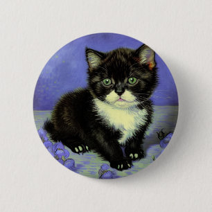 Van Gogh Tuxedo Kitten Ronde Button 5,7 Cm