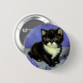 Van Gogh Tuxedo Kitten Ronde Button 5,7 Cm (Voorkant /achterkant)
