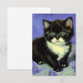 Van Gogh Tuxedo Kitten RSVP Kaartje (Voorkant / Achterkant)