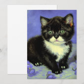 Van Gogh Tuxedo Kitten Save The Date (Voorkant / Achterkant)