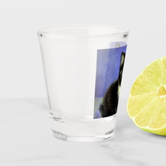 Van Gogh Tuxedo Kitten Shot Glas (Links)