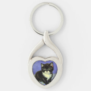 Van Gogh Tuxedo Kitten Sleutelhanger