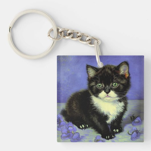 Van Gogh Tuxedo Kitten Sleutelhanger (voorkant)