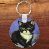 Van Gogh Tuxedo Kitten Sleutelhanger (Voorkant)