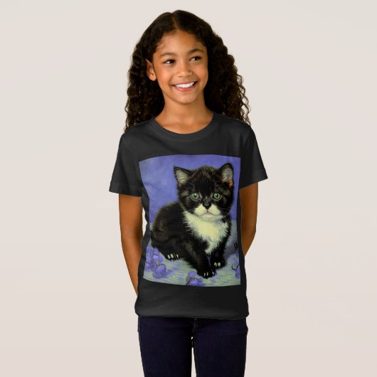 Van Gogh Tuxedo Kitten T-shirt (Voorkant volledig)