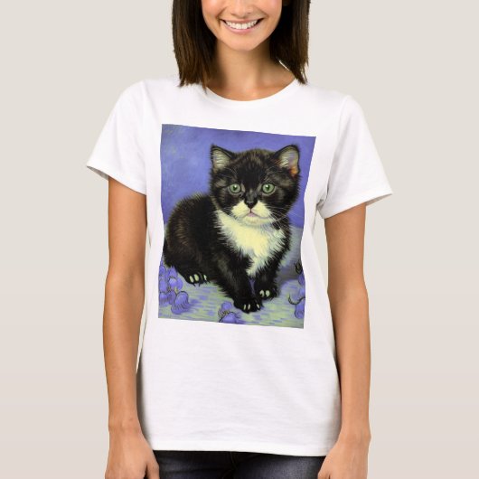 Van Gogh Tuxedo Kitten T-shirt (Voorkant)