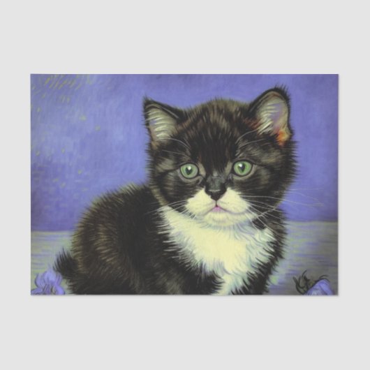 Van Gogh Tuxedo Kitten Tissuepapier (Voorkant)