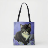 Van Gogh Tuxedo Kitten Tote Bag (Voorkant)