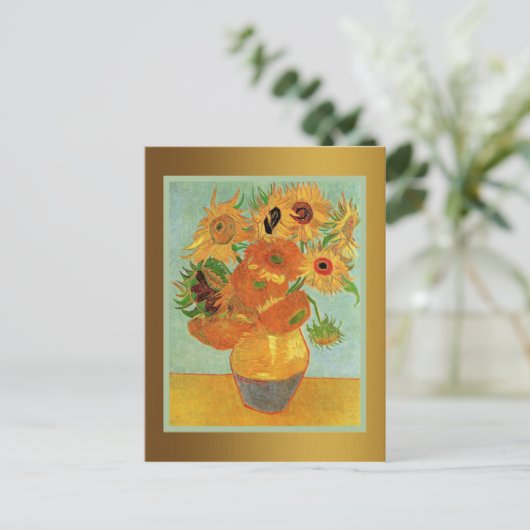 Van Gogh - Twaalf zonnebloemen Briefkaart (Staand voorkant)