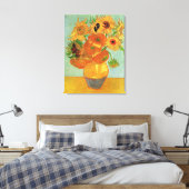 Van Gogh - Twaalf zonnebloemen Canvas Afdruk (Insitu (Slaapkamer))